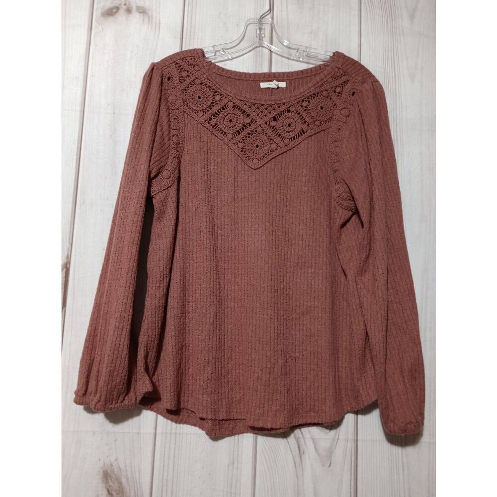 Maurices Shirt Ladies‎ Large Pink Knit Long Sleeve